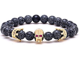Braided Vintage Skull Leather Bracelet