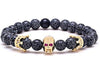 Braided Vintage Skull Leather Bracelet