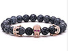 Braided Vintage Skull Leather Bracelet