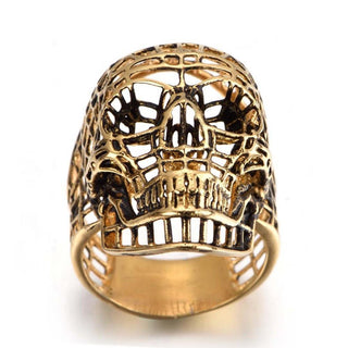 Vintage Hollow Stainless Steel Skull Ring