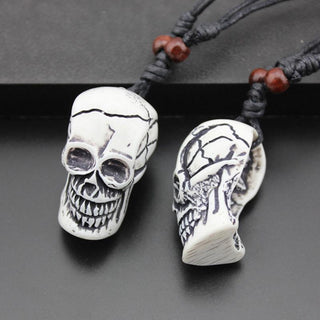 Tibetan Yak Bone Skull Necklace