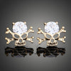 Cubic Zirconia Pirate Skull Earrings