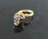 Natural Glass Stone Skull Exquisite Ring