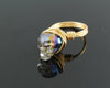 Natural Glass Stone Skull Exquisite Ring