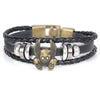 Multilayer Braided Male Skull Bracelet