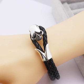 Punk Wrap Skull Leather Bracelet