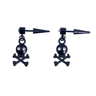 Fashion Black Skull Stud Earrings