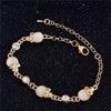 Shining Opal Skull Gold Plated Bracelet