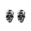 Smiling Black Skull Crystal Earrings