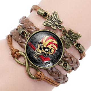 Colorful Flower Skull Infinity Bracelet