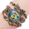 Colorful Flower Skull Infinity Bracelet