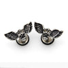 Crystal Skull Wings Stud Earrings