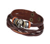 Retro Skull Braided Charm Wrap Bracelet