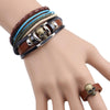 Skull Cuff Braided Wrap Jewelry Set