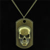 Bronze Shield Skull Pendant Necklace