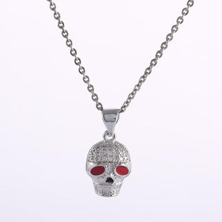 Red Eye Skull Crystal Necklace