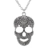 Vintage Silver Crystal Skull Necklace