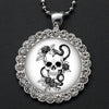 Round Rhinestone Skull Necklace