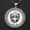 Round Rhinestone Skull Necklace
