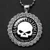 Round Rhinestone Skull Necklace
