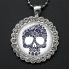 Round Rhinestone Skull Necklace