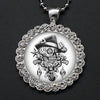 Round Rhinestone Skull Necklace