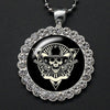 Round Rhinestone Skull Necklace