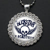 Round Rhinestone Skull Necklace