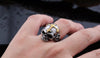 Titanium Steel Skull Cross Metal Ring