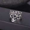 Crown Silver Plated Skull Ring