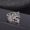 Crown Silver Plated Skull Ring