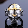Titanium Steel Skull Cross Metal Ring