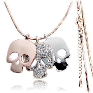 Crystal Long Skull Necklace