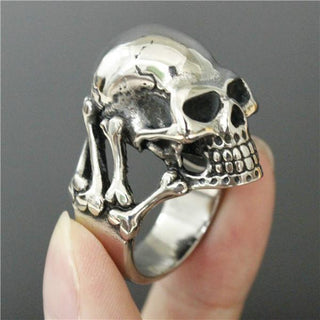 Stainless Steel Skull Locomotive Ring