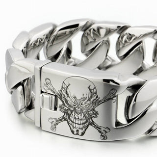 Deep Engraved Skull Bracelet