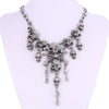 Retro Skull Rhinestone Punk Necklace