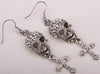 Skull Skeleton Cross Dangle Earring