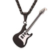 Black/Gold Color Stainless Steel Pendant & Chain Guitar Necklace For Men/Women, Music Lover Gift - designfullprint