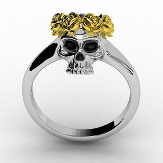 Yellow Flower Skull Ring