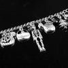 Halloween Christmas Jack Silver Plated Charm Bracelet