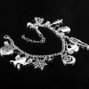 Halloween Christmas Jack Silver Plated Charm Bracelet