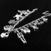 Halloween Christmas Jack Silver Plated Charm Bracelet