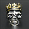 Golden Silver Crown Skull Ring