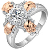 Skull Rhodium Plated Princess Ring