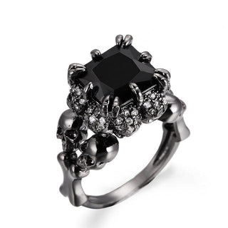 Lady Paved Zircon Skull Ring