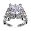 Lady Paved Zircon Skull Ring
