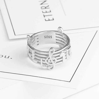 Musical Note Sterling Sliver Rings for Women - designfullprint