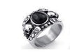 Stone Crystal Skull Ring