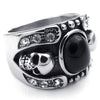 Stone Crystal Skull Ring
