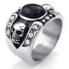 Stone Crystal Skull Ring